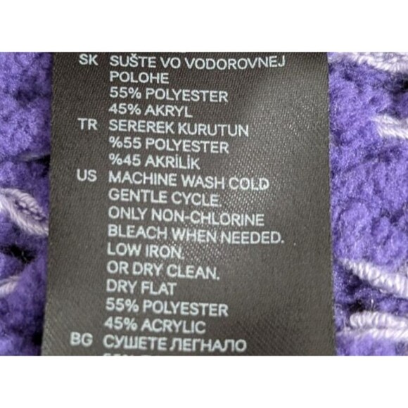 H&M Hand Knit Sweater Oversized M/L Purple White Boho Coastal Comfy & Cozy - Picture 5 of 16